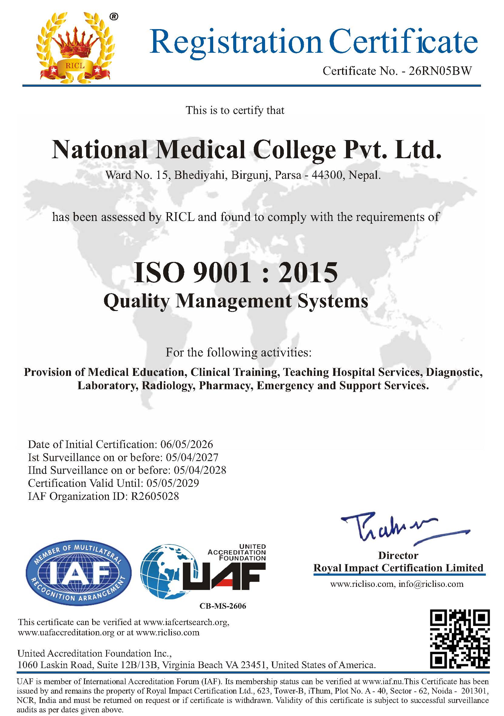 ISO 9001:2015 Certification